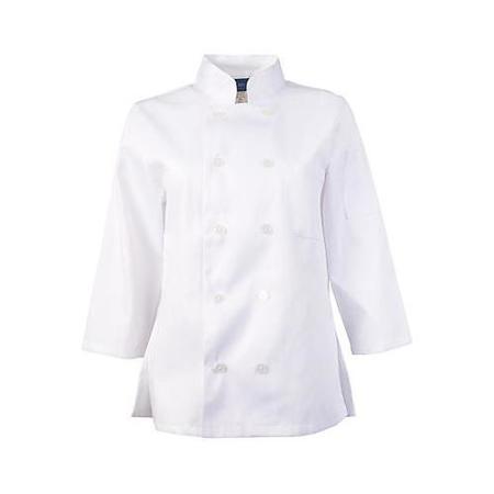 KNG Small Women's White 3/4 Sleeve Chef Coat 1871S